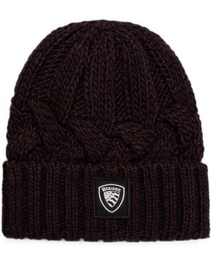 Blauer Corwin Cable-Knit Beanie Hat - Black