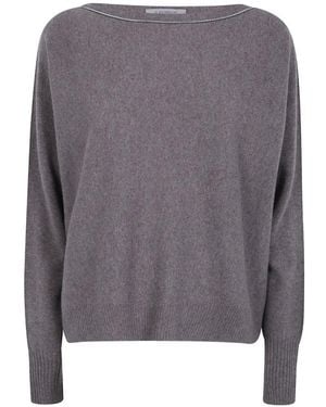 D.exterior Boat-Neck Jumper - Grey
