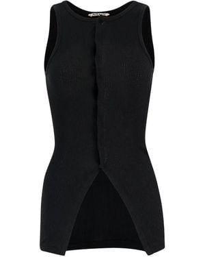 AURALEE Button-Up Tank Top - Black