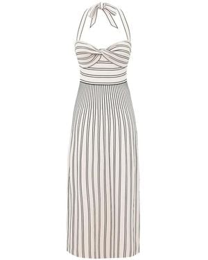 Zimmermann Daylight Twist Striped Midi Dress - White