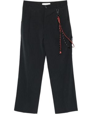 Song For The Mute Pinstriped Keyring Trousers - Black