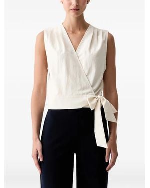 Sisley Wrap-Design Sleeveless Top - White
