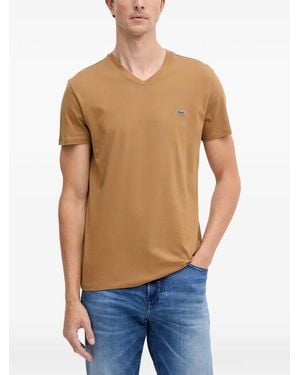 Lacoste Lightweight Pima Cotton V-Neck T- Shirt - Blue