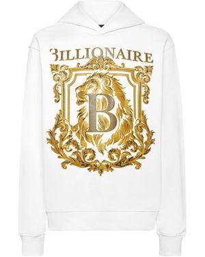 Billionaire Lion B Hoodie Met Frame-Print - Wit