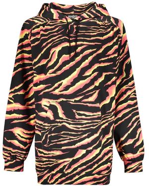Jeremy Scott Striped Cotton Hoodie - Black