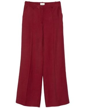 P.A.R.O.S.H. Front Pleats Palazzo Trousers - Red
