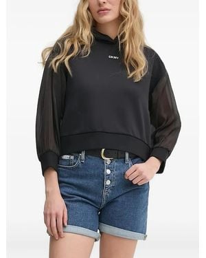 DKNY Haut À Manches Transparentes - Noir
