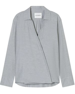 Closed Asymmetric Blouse - Gray