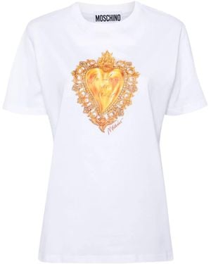 Moschino ハートプリント Tシャツ - ホワイト