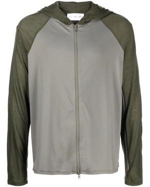Post Archive Faction PAF Colour-Block Zip-Up Hoodie - Grey