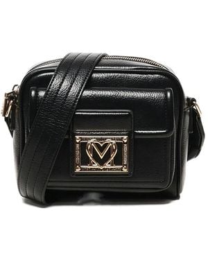 Love Moschino Logo-Plaque Shoulder Bag - Black