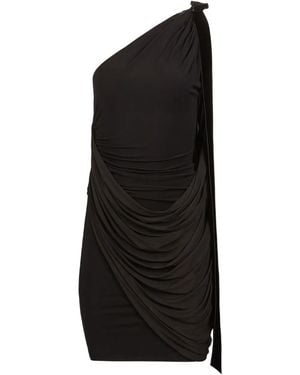 Nina Ricci Robe Courte Drapée À Une Épaule - Noir