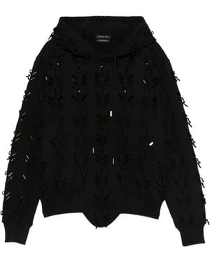 JUNTAE KIM Hoodie À Découpes Au Laser - Noir