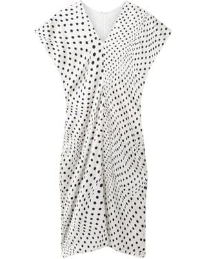 Stella McCartney Polka-Dot V-Neck Dress - White