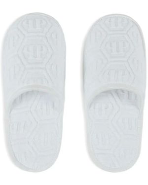 Philipp Plein Flache Hexagon Slipper - Weiß