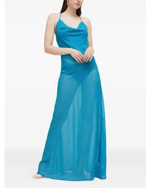 Trussardi Maxi-Jurk Met Gekruiste Bandjes - Blauw