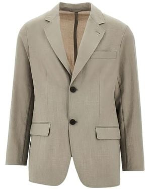 Emporio Armani Button Single Blazer - Natural