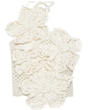 Cult Gaia Nazanin Crochet-Knit Top - White