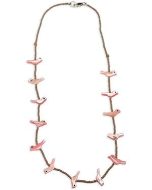 Madison Mother-Of-Pearl Bird Necklace - White