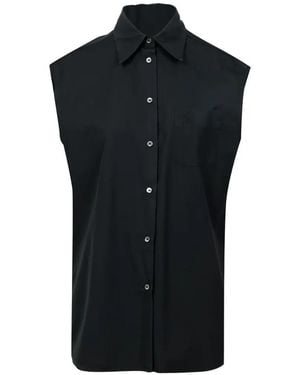 N°21 Sleeveless Chest-Pocket Shirt - Black