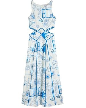 Never Fully Dressed Palma Elma Midi Dress - Blue