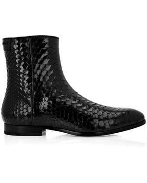 Philipp Plein Botas Con Estampado De Piel De Pitón - Negro