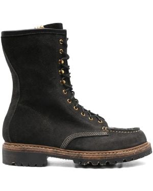 Visvim Lace-Up Leather Boots - Black