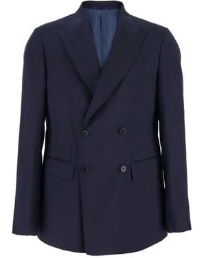 Low Brand Double-Breasted Blazer - Blue