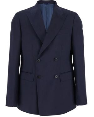 Low Brand Double-Breasted Blazer - Blue
