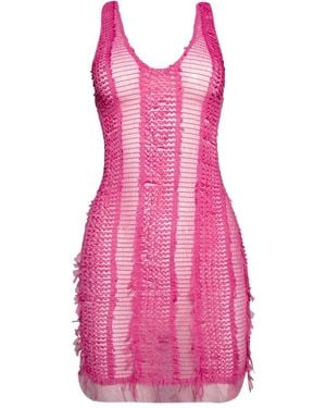 Roberta Einer Angel Plunge Mini Dress - Pink