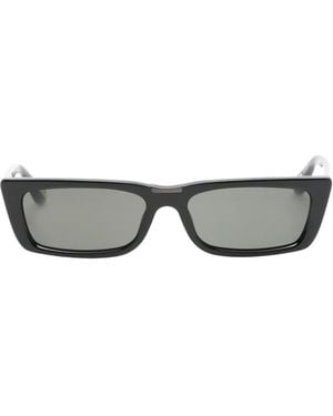 Linda Farrow Lucia Rectangle-Frame Sunglasses - Grey