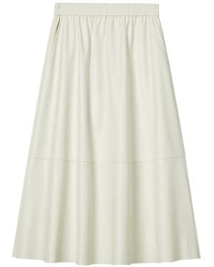 B+ AB Elasticated-Waistband Panelled Skirt - White