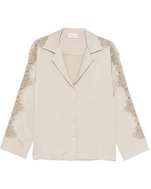 P.A.R.O.S.H. Paky Lace-Detail Long-Sleeve Shirt - Natural