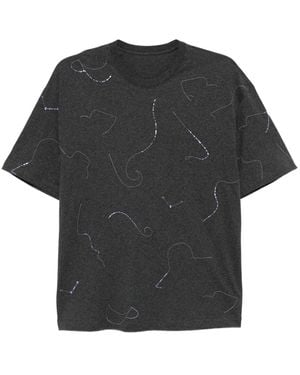 JNBY Embroidered Cotton T-Shirt - Black