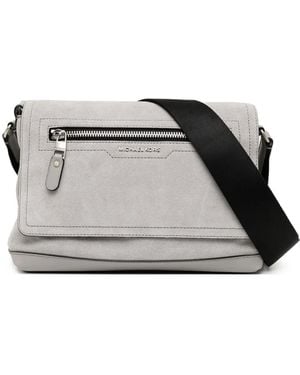 Michael Kors Small Hudson Suede Messenger Bag - Grey