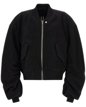 Rick Owens Secchia Flight Wool Bomber Jacket - Black