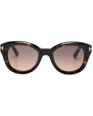 Tom Ford Nika-02 Round-Frame Sunglasses - Black