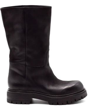 Elena Iachi Bottines À Effet Usé Et Plateforme - Black