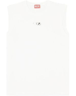 DIESEL T-Bisco-Od Cotton Sleeveless T-Shirt - White