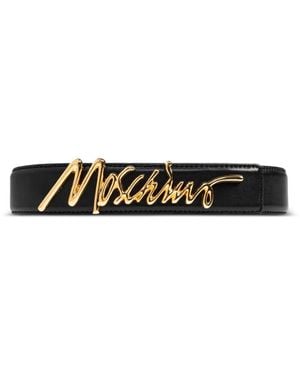 Moschino Cinturón Con Logo - Blanco