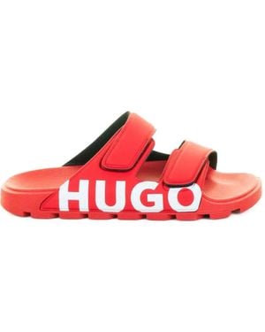 BOSS Logo-Detail Sandals - Red