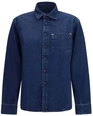 Deperlu Chest-Pocket Denim Shirt - Blue