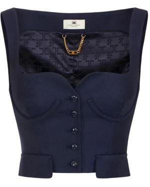 Elisabetta Franchi Cool Wool Top - Blue