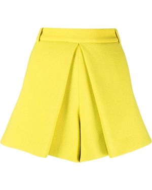 Alexandre Vauthier Pleat-Detail Tailored Shorts - Yellow
