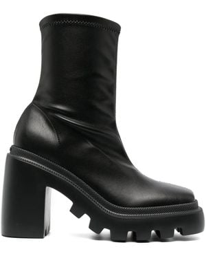 Vic Matié 110Mm Chunky Leather Boots - Black