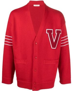 Valentino Garavani Vロゴ カーディガン - レッド