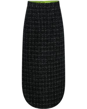 Shanghai Tang Falda De Bouclé Y Tweed De X Chen - Negro