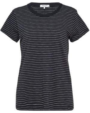 Rag & Bone Slub Striped T-Shirt - Black