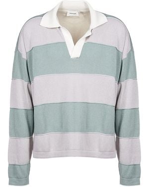 Atomo Factory Striped Polo Shirt - Grey