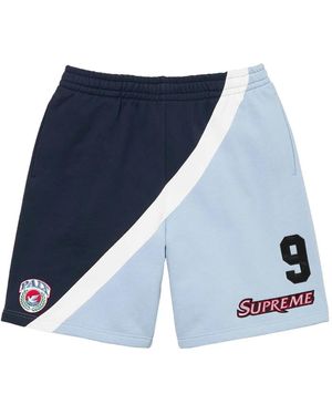 Supreme Equipe colour-block track shorts - Azul